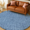 Dalyn Voyage VY1 Navy Machine Washable Area Rug Round Lifestyle Image Feature