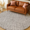 Dalyn Voyage VY1 Taupe Machine Washable Area Rug Round Lifestyle Image Feature