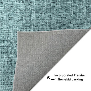 Dalyn Voyage VY1 Teal Machine Washable Area Rug Backing Image