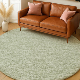 Dalyn Voyage VY2 Celery Machine Washable Area Rug Round Lifestyle Image Feature