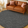 Dalyn Voyage VY2 Charcoal Machine Washable Area Rug Round Lifestyle Image Feature