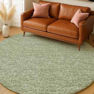 Dalyn Voyage VY2 Fern Machine Washable Area Rug Round Lifestyle Image Feature