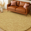 Dalyn Voyage VY2 Gold Machine Washable Area Rug Round Lifestyle Image Feature