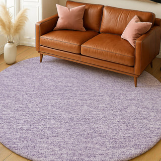 Dalyn Voyage VY2 Lavender Machine Washable Area Rug Round Lifestyle Image Feature