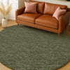 Dalyn Voyage VY2 Olive Machine Washable Area Rug Round Lifestyle Image Feature