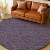 Dalyn Voyage VY2 Plum Machine Washable Area Rug Round Lifestyle Image Feature