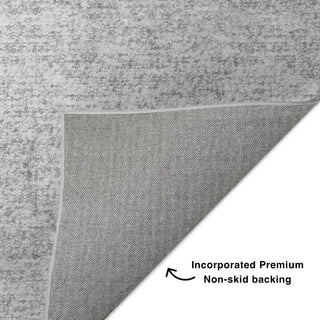 Dalyn Voyage VY2 Silver Machine Washable Area Rug Backing Image