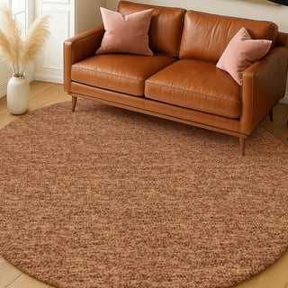 Dalyn Voyage VY2 Spice Machine Washable Area Rug Round Lifestyle Image Feature