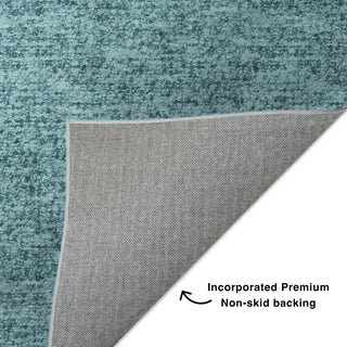 Dalyn Voyage VY2 Teal Machine Washable Area Rug Backing Image