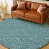 Dalyn Voyage VY2 Teal Machine Washable Area Rug Round Lifestyle Image Feature