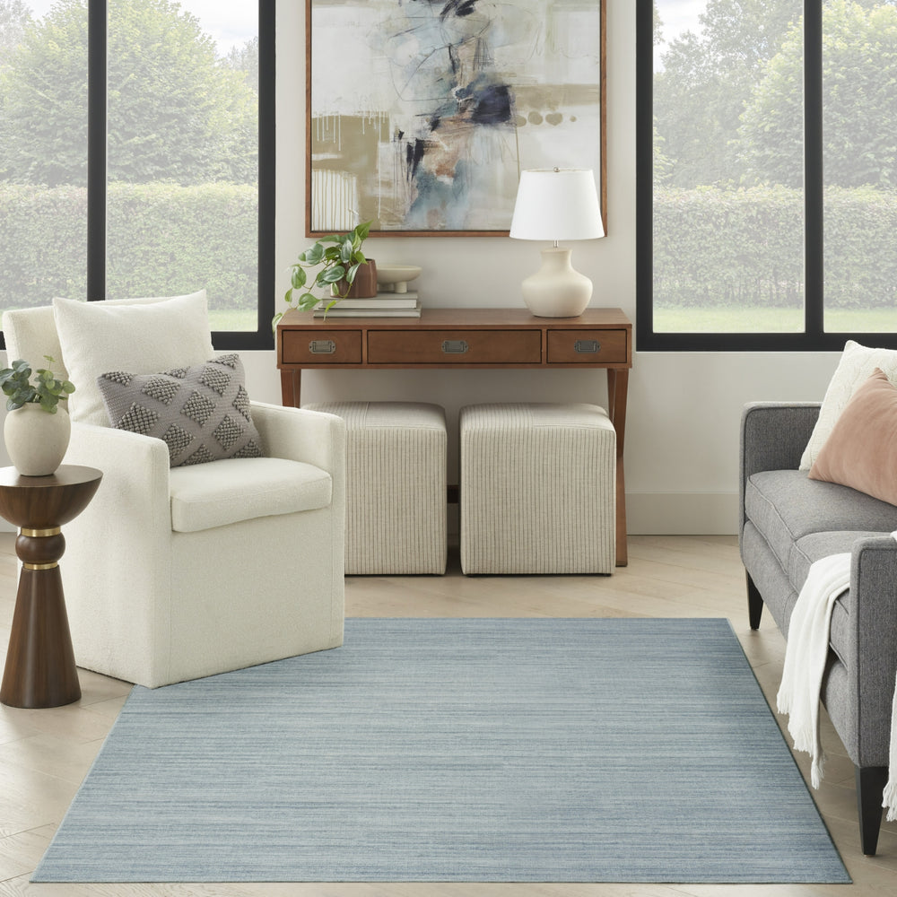 Nourison Washable Essentials WAE01 Aqua Area Rug Room Image Feature