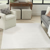 Nourison Washable Essentials WAE01 Ivory Grey Area Rug Corner Image