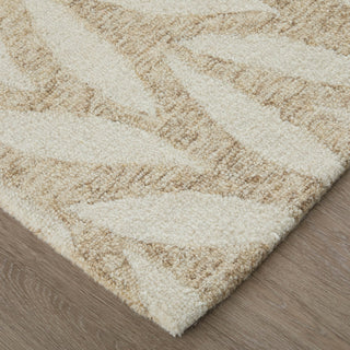 Feizy Wallace 8A37F Tan/Ivory Area Rug Corner Image with Rug Pad