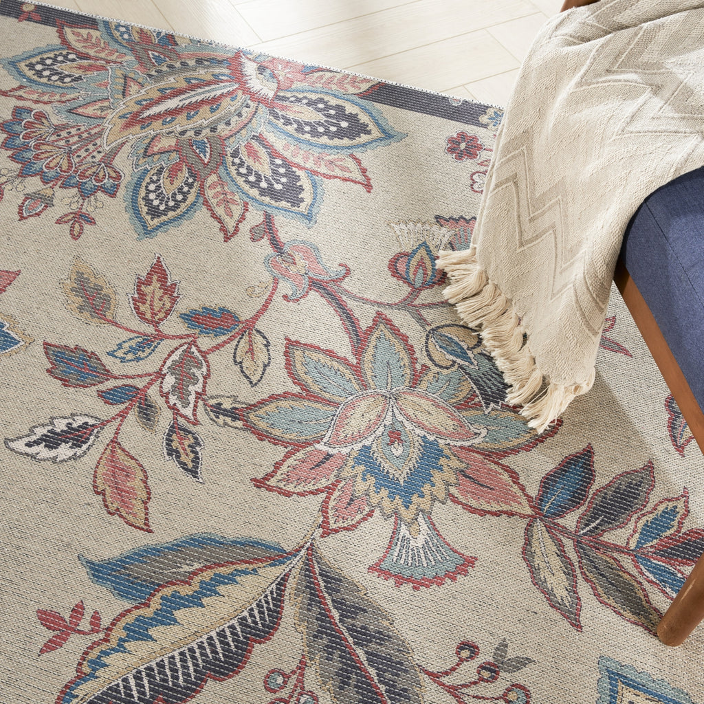 Nourison Washables Collection WAW01 Beige Area Rug by Waverly Corner Image