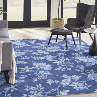 Nourison Washables Collection WAW02 Blue Area Rug by Waverly Corner Image