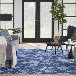Nourison Washables Collection WAW02 Blue Area Rug by Waverly Room Image Feature