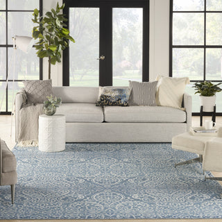 Nourison Washables Collection WAW03 Aqua Area Rug by Waverly Room Image Feature