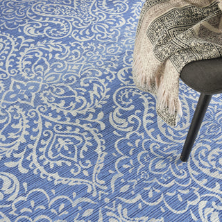 Nourison Washables Collection WAW03 Blue Area Rug by Waverly Corner Image