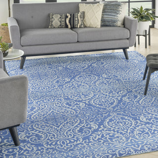 Nourison Washables Collection WAW03 Blue Area Rug by Waverly Corner Image