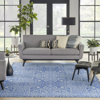 Nourison Washables Collection WAW03 Blue Area Rug by Waverly Room Image Feature