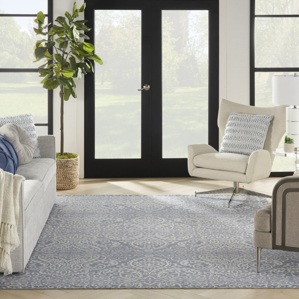 Nourison Washables Collection WAW03 Slate Area Rug by Waverly Room Image Feature