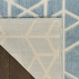 Nourison Washable Charm WCH01 Blue Ivory Area Rug Corner Image