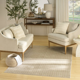 Nourison Washable Charm WCH02 Beige Ivory Area Rug Corner Image