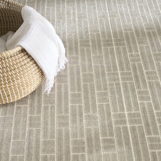 Nourison Washable Charm WCH02 Silver Ivory Area Rug Texture Image