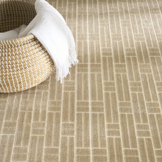 Nourison Washable Charm WCH02 Beige Ivory Area Rug Corner Image
