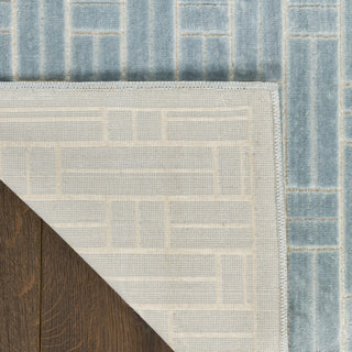 Nourison Washable Charm WCH02 Blue Ivory Area Rug Corner Image
