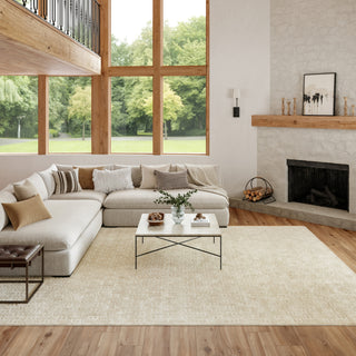 Nourison Washable Charm WCH02 Ivory Area Rug Corner Image