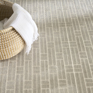 Nourison Washable Charm WCH02 Silver Ivory Area Rug Corner Image