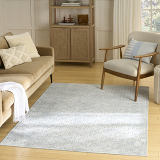 Nourison Washable Charm WCH03 Blue Ivory Area Rug Corner Image
