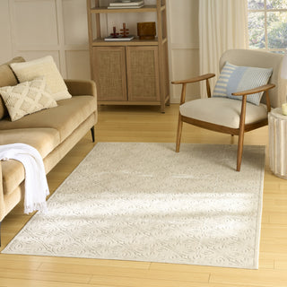 Nourison Washable Charm WCH03 Ivory Area Rug Corner Image