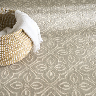Nourison Washable Charm WCH03 Silver Ivory Area Rug Texture Image
