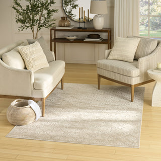 Nourison Washable Charm WCH03 Beige Ivory Area Rug Corner Image