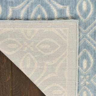 Nourison Washable Charm WCH03 Blue Ivory Area Rug Corner Image