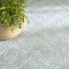 Nourison Washable Charm WCH03 Blue Ivory Area Rug Corner Image