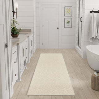 Nourison Washable Charm WCH03 Ivory Area Rug Corner Image