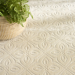 Nourison Washable Charm WCH03 Ivory Area Rug Corner Image