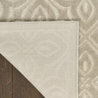 Nourison Washable Charm WCH03 Silver Ivory Area Rug Corner Image