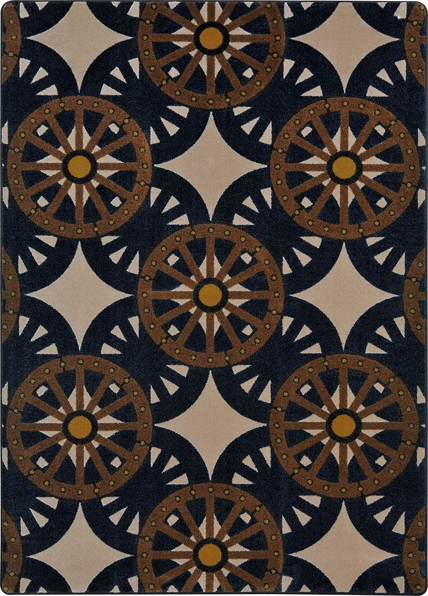 Joy Carpets Cowboy Wheel Shadows Buff Area Rug