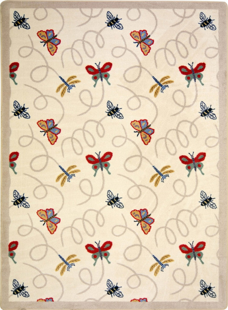 Joy Carpets Kaleidoscope Wing Dings Beige Area Rug