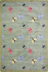 Joy Carpets Kaleidoscope Wing Dings Green Area Rug