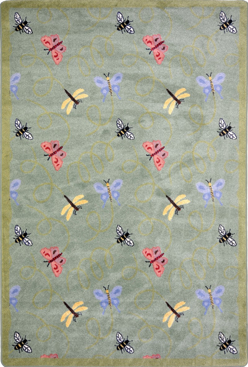 Joy Carpets Kaleidoscope Wing Dings Green Area Rug
