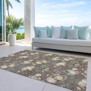 Dalyn Wonderland WN36 Taupe Machine Washable Area Rug Outdoor Lifestyle Image Feature
