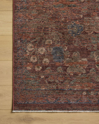 Loloi Winchester WNC-08 Ruby / Mushroom Area Rug Corner Image