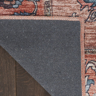 Nourison Brilliance Machine Washable WSB03 Rust Multicolor Area Rug Corner Image