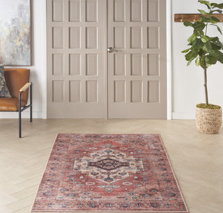 Nourison Brilliance Machine Washable WSB03 Rust Multicolor Area Rug Room Image Feature