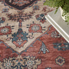 Nourison Brilliance Machine Washable WSB03 Rust Multicolor Area Rug Corner Image